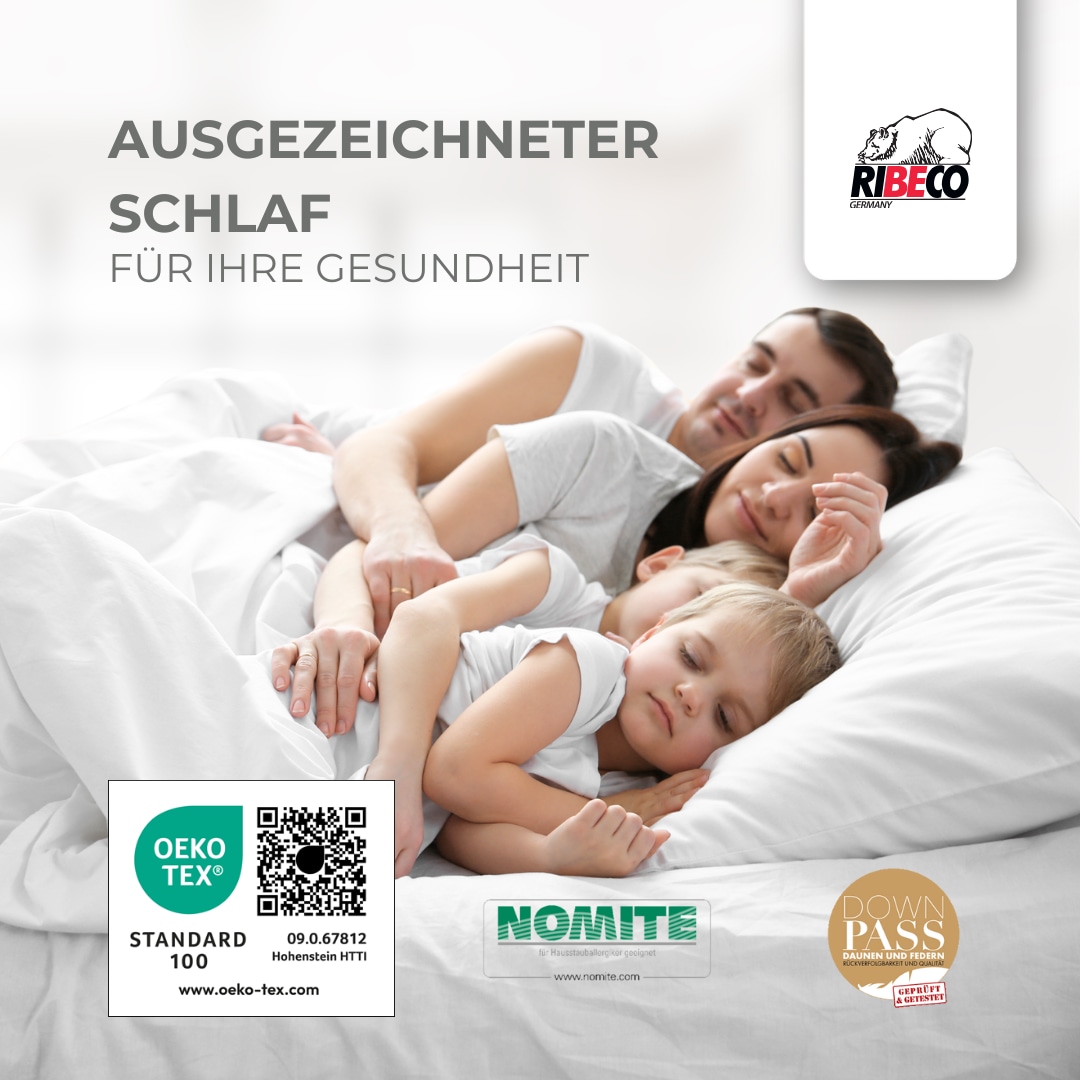 RIBECO Federbettdecke »Laram, Bettdecken für Sommer oder Winter, Made in Germany« warm Füllung 90 % Federn, 10 % Daunen Bezug Baumwolle 1 Stk. tlg. Super Preis-Leistung, Bettdecke 135x200 cm oder 155x220 cm, Decke