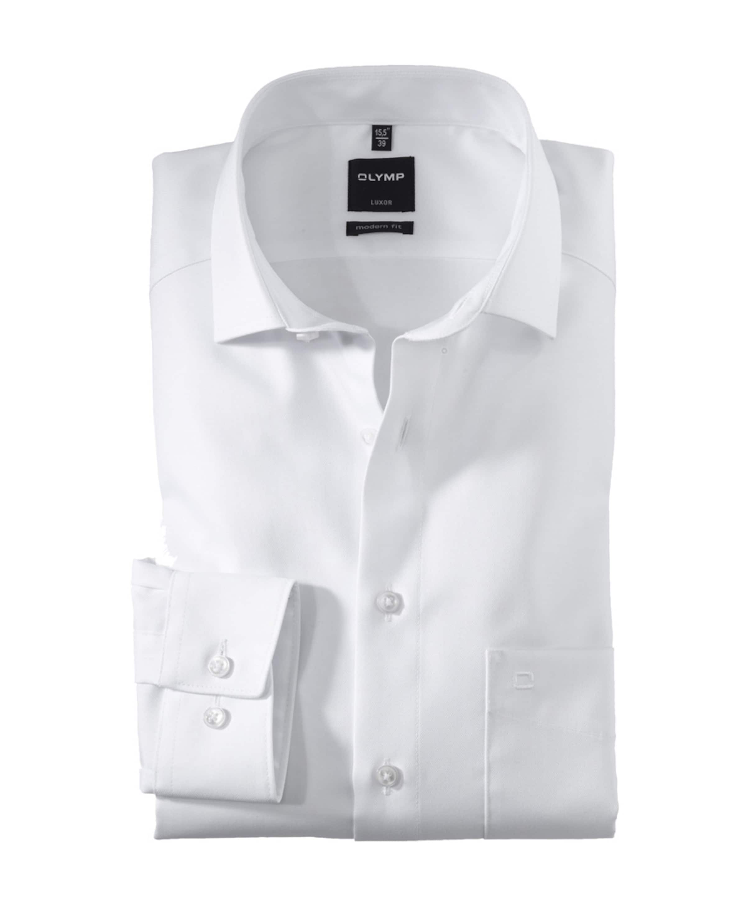 Olymp Modern fit Luxor Heren overhemd lange mouw wit