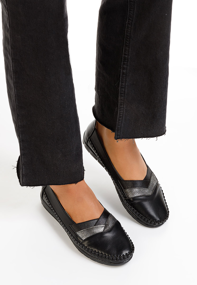 Mocassins femme noirs Luinza