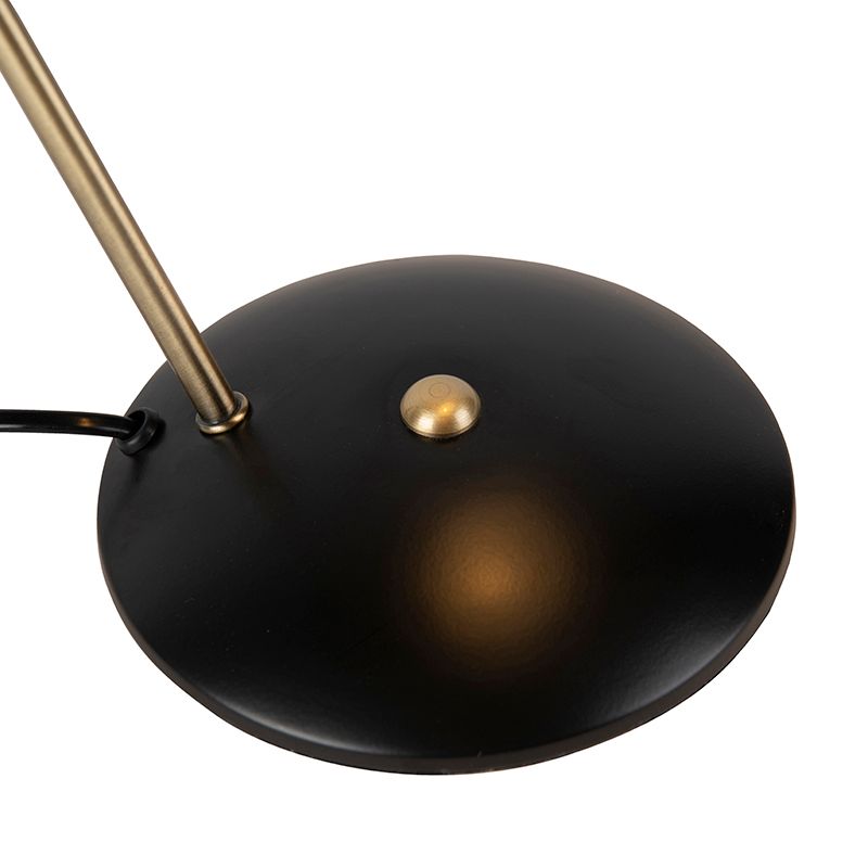 Retro tafellamp zwart met brons - Milou