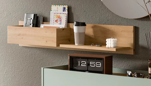 INOSIGN Wandregal »EVRID, Breite 110cm, inkl. 1 Ablageboden & 1 offenem Fach« individuell mit anderen Artikel der Serie EVRID erweiterbar, 1 Stk. tlg. Wandboard, Ablageboard, Regal, Regalboard, Wandpaneel