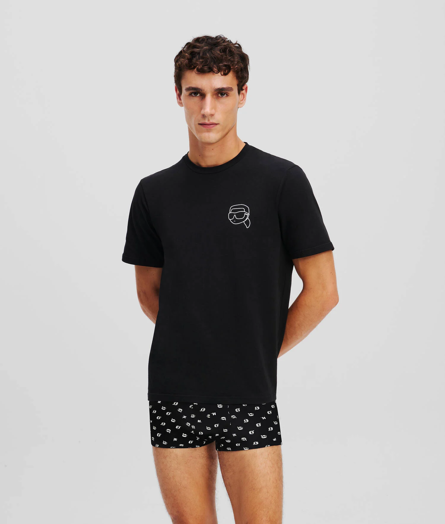 COFFRET CADEAU T-SHIRT ET CALEÇON IKON - Mini motif all over noir