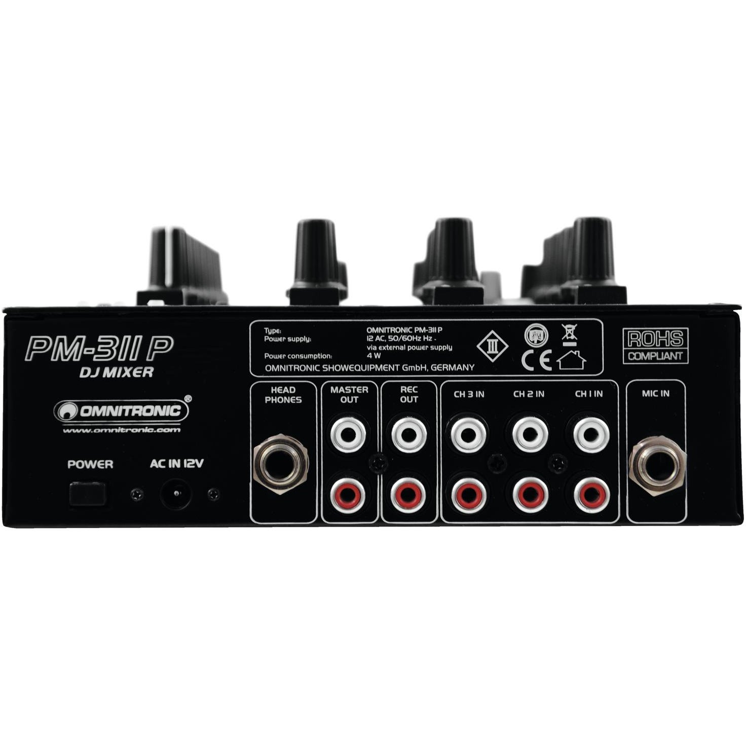 Omnitronic PM-311P DJ mixer en MP3-speler