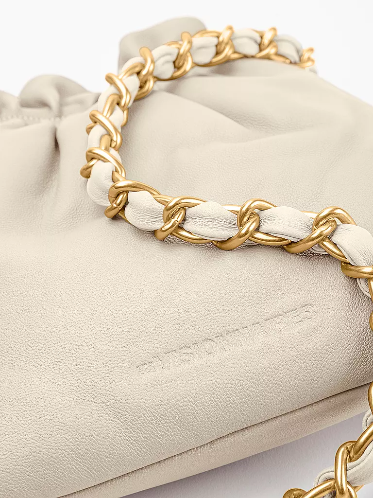 LES VISIONNAIRES Ledertasche - Bucket Bag LILOU SILKY creme