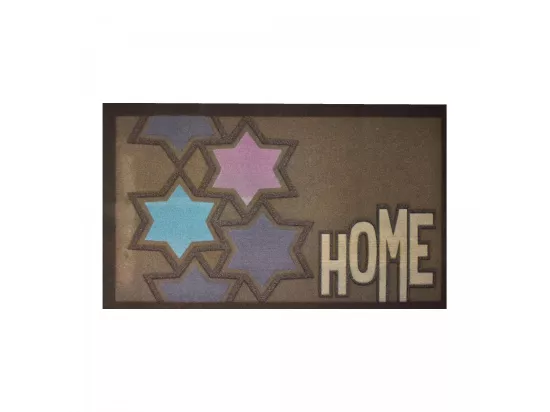 Paillasson 45x75 tissé motif géométrique RC HOME gris