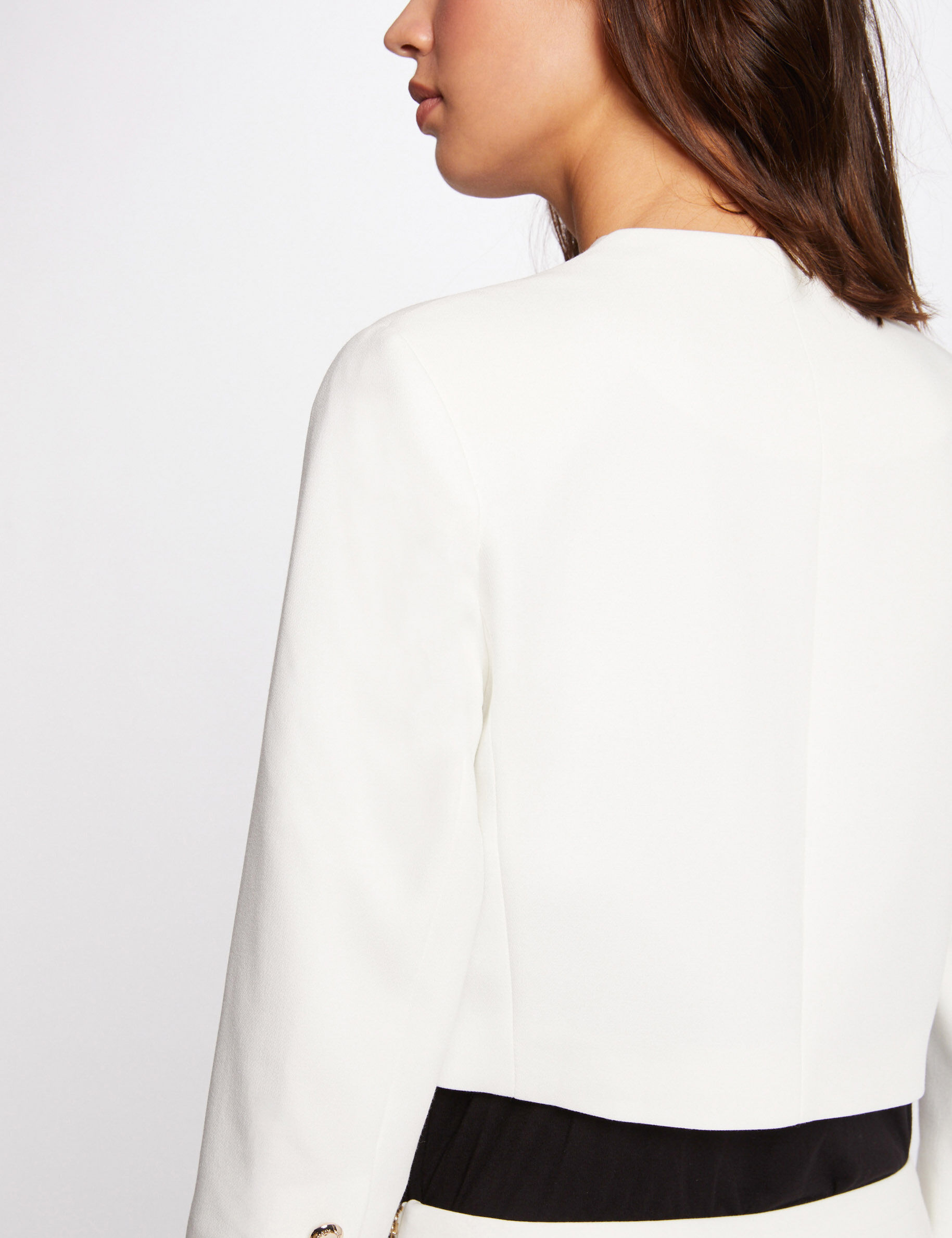 Veste droite manches 3/4 ecru femme - ecru