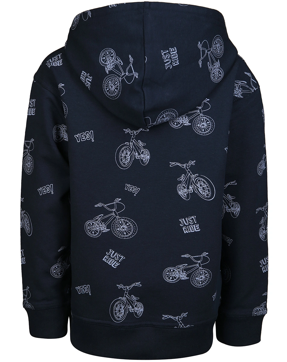 Kapuzen-Sweatshirt FAHRRADTOUR AOP in nachtblau