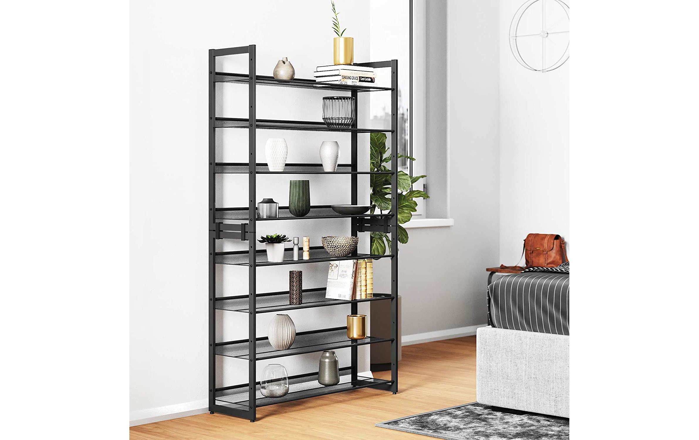 Schuhregal 92.2 x 163.5 cm, SchwarzSchuhgestell mit acht Ebenen