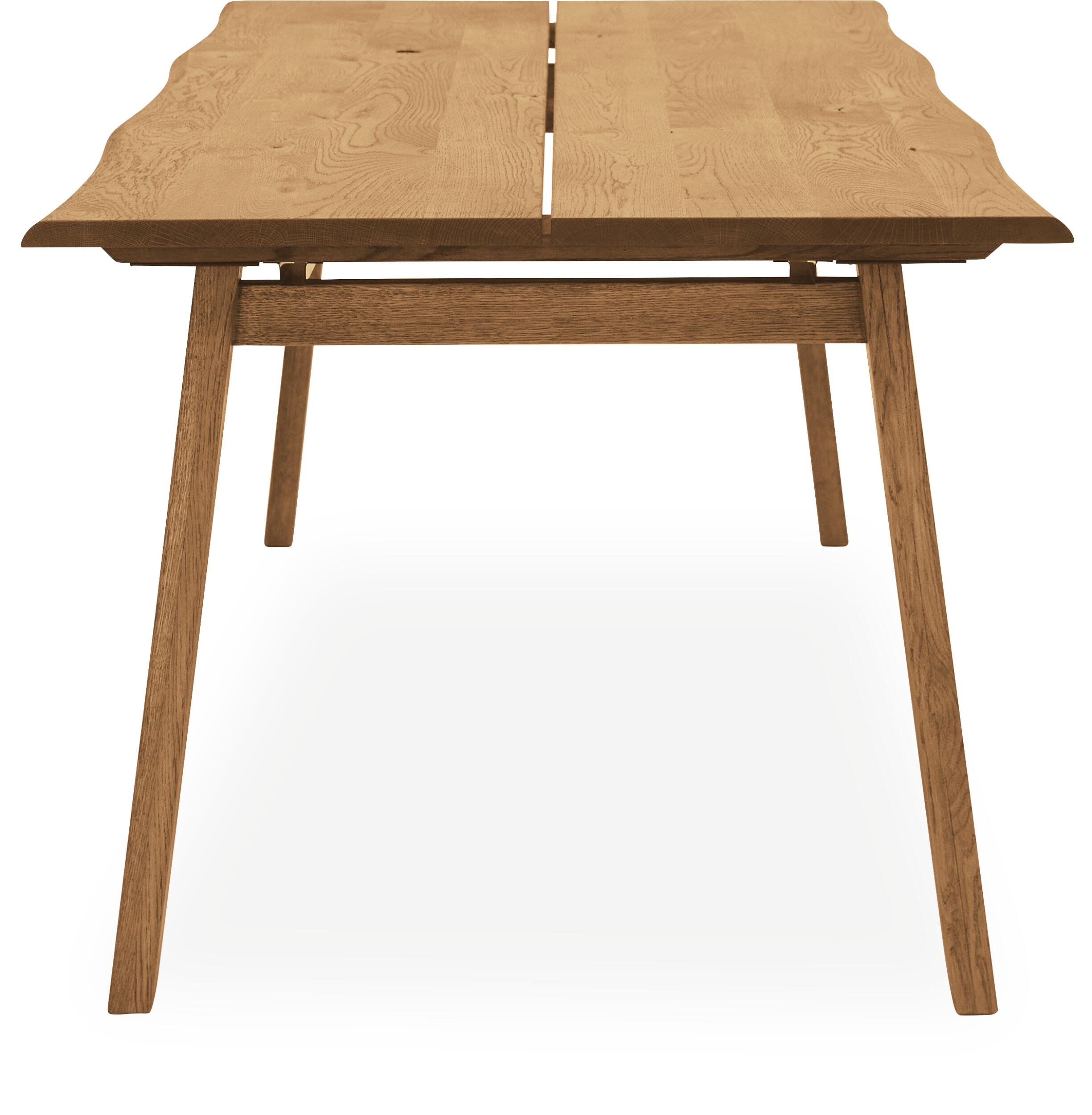 True Spisebord 200 x 95 x 75 cm, plade   ben i lyst træ