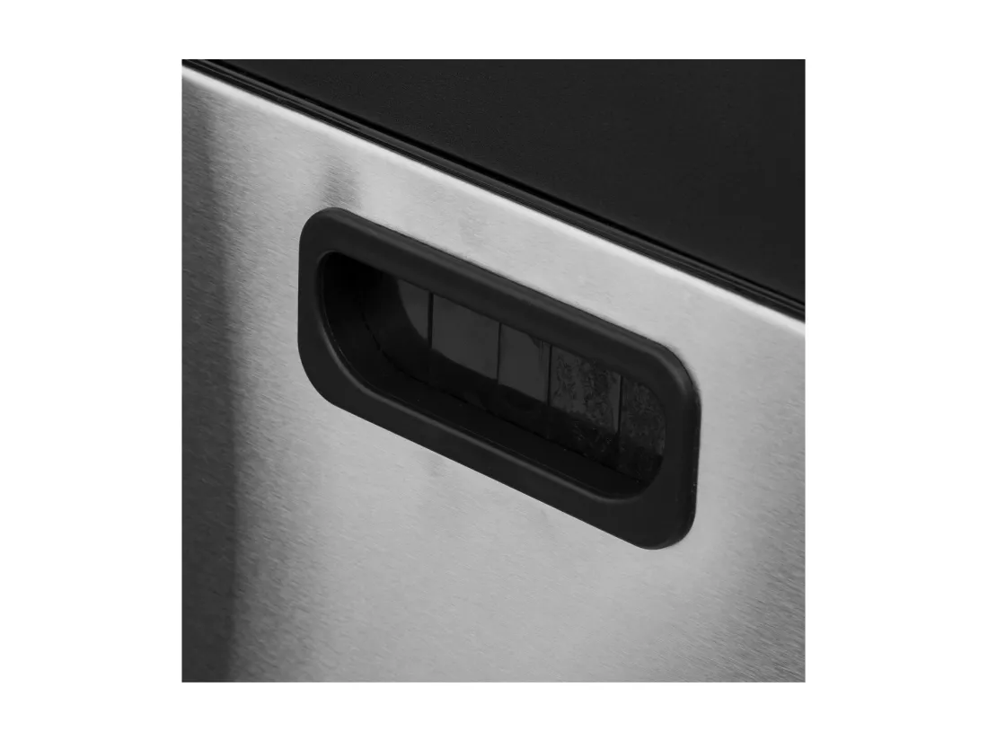 Poubelle Colonne de Tri sélectif en Inox 2 bacs 20L + 14L