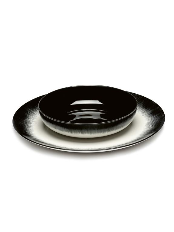 Serax Dé tableware by Ann Demeulemeester diep bord Ø27 set van 2 White/Black A