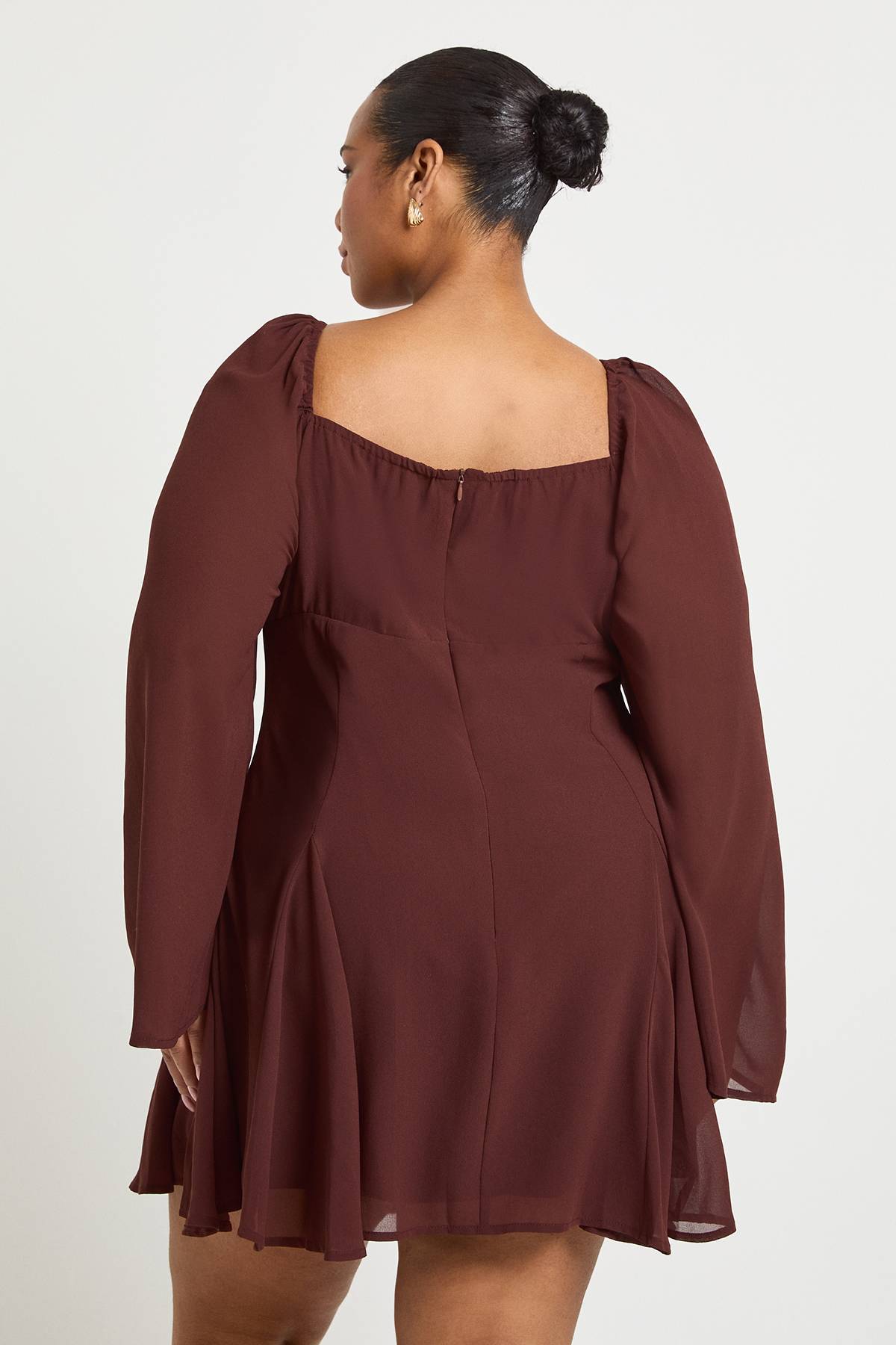 boohoo Plus Chiffon Godet Skater
