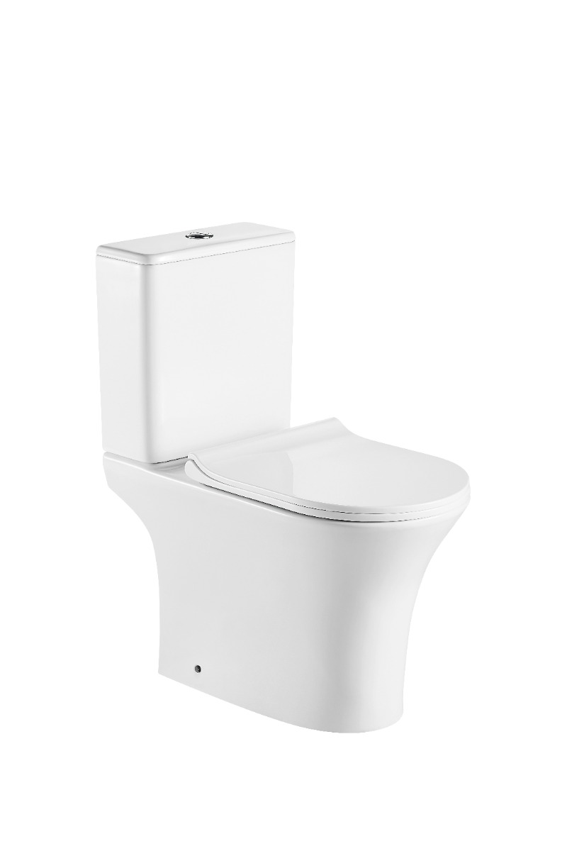 Kerra Makalu randloos staand toilet met softclose zitting wit glans
