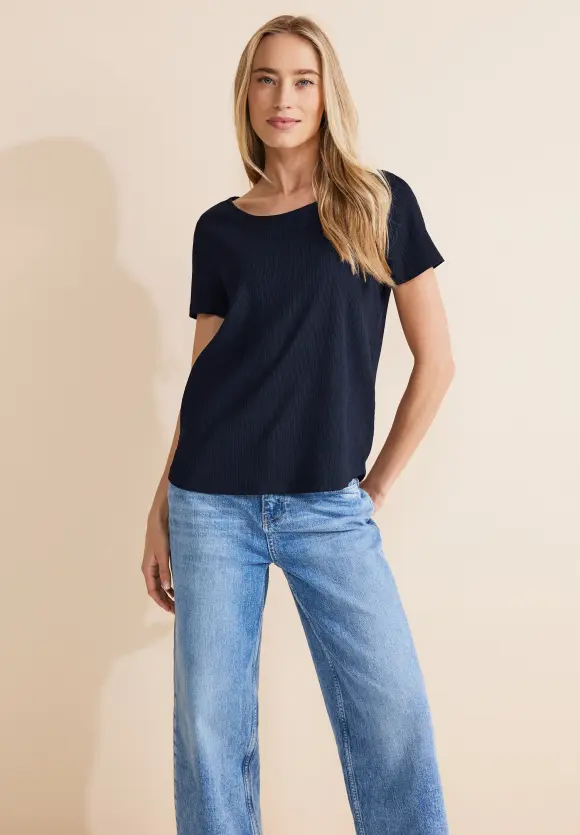 Struktur T-Shirt - deep blue