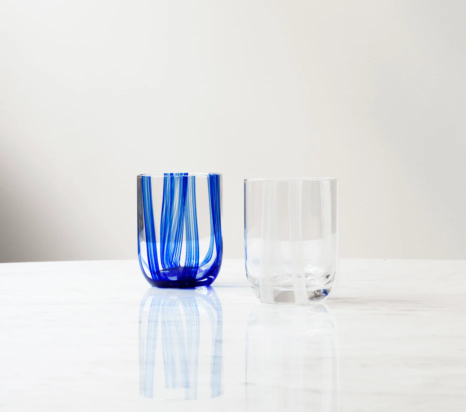 Normann Copenhagen  Stripe glas, White Stripes - 39 cl.