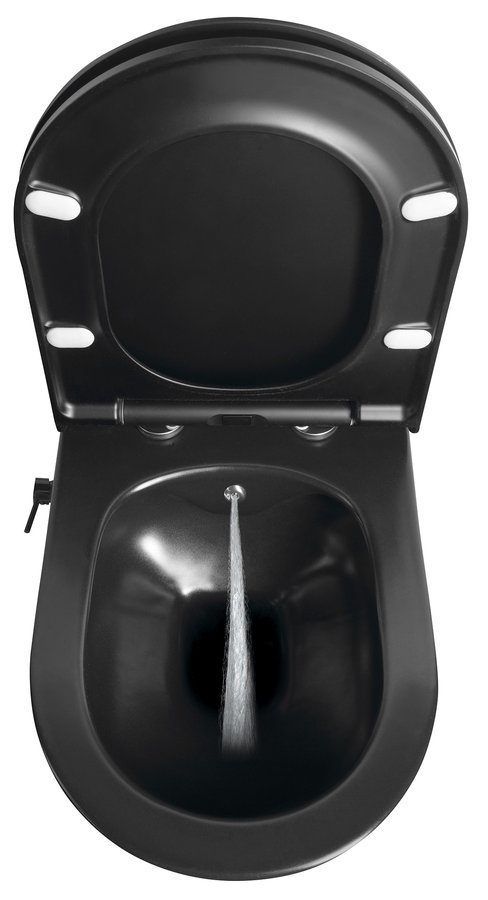 Sapho Avva hangend randloos toilet met bidetspoeler en mengkraan 36x53cm zwart mat