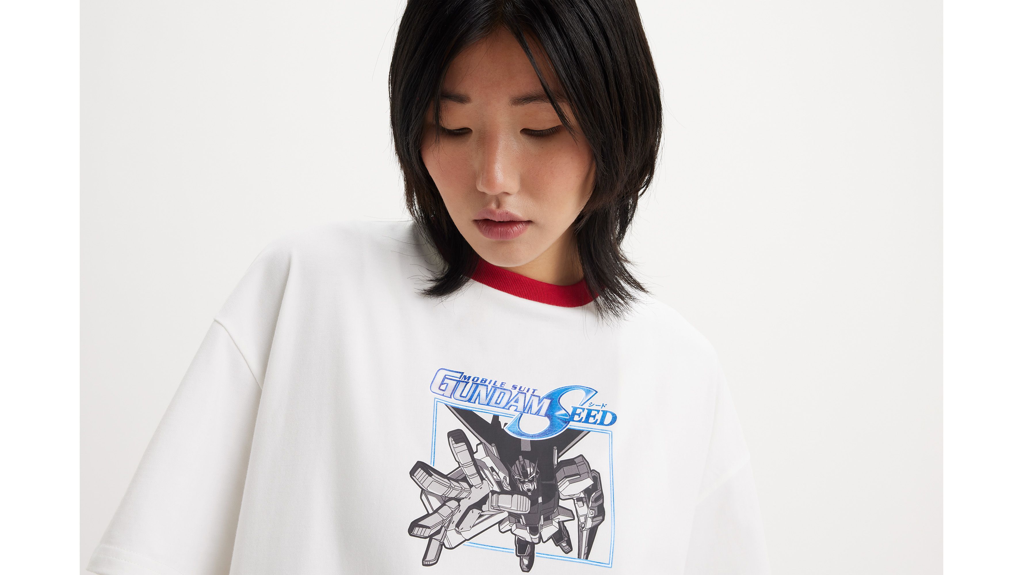 T-shirt boxy Levi's® x Gundam SEED - Starbright White - Blanc