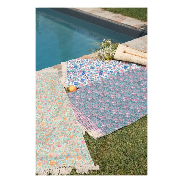 Louise Misha Serviette de plage Lana en coton bio | Bleu