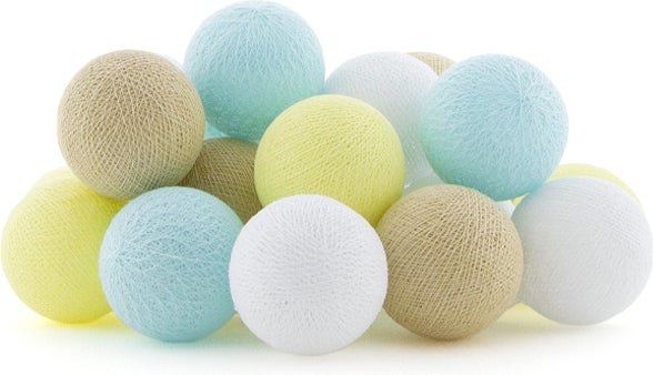 Cotton Ball Lights lichtsnoer Lush extension kit geel/blauw 2,4 m met 20 lampen