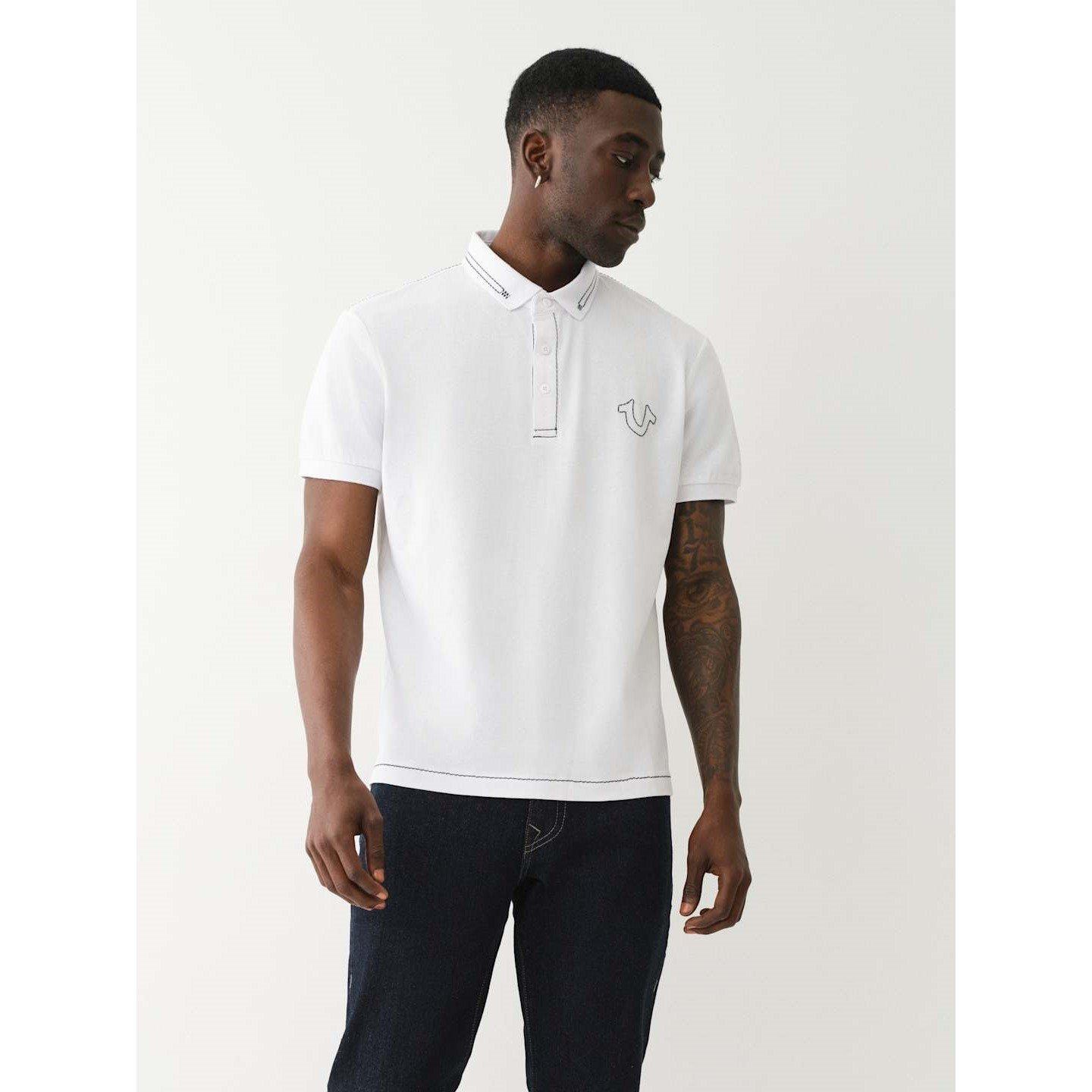 True Religion Relaxed Big T Embroidered Polo Shirt