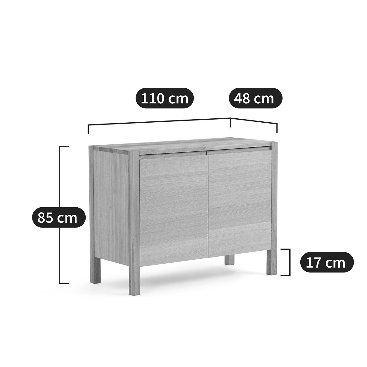 LA REDOUTE INTERIEURS<br>Aparador com 2 portas, em carvalho folheado, Adelita