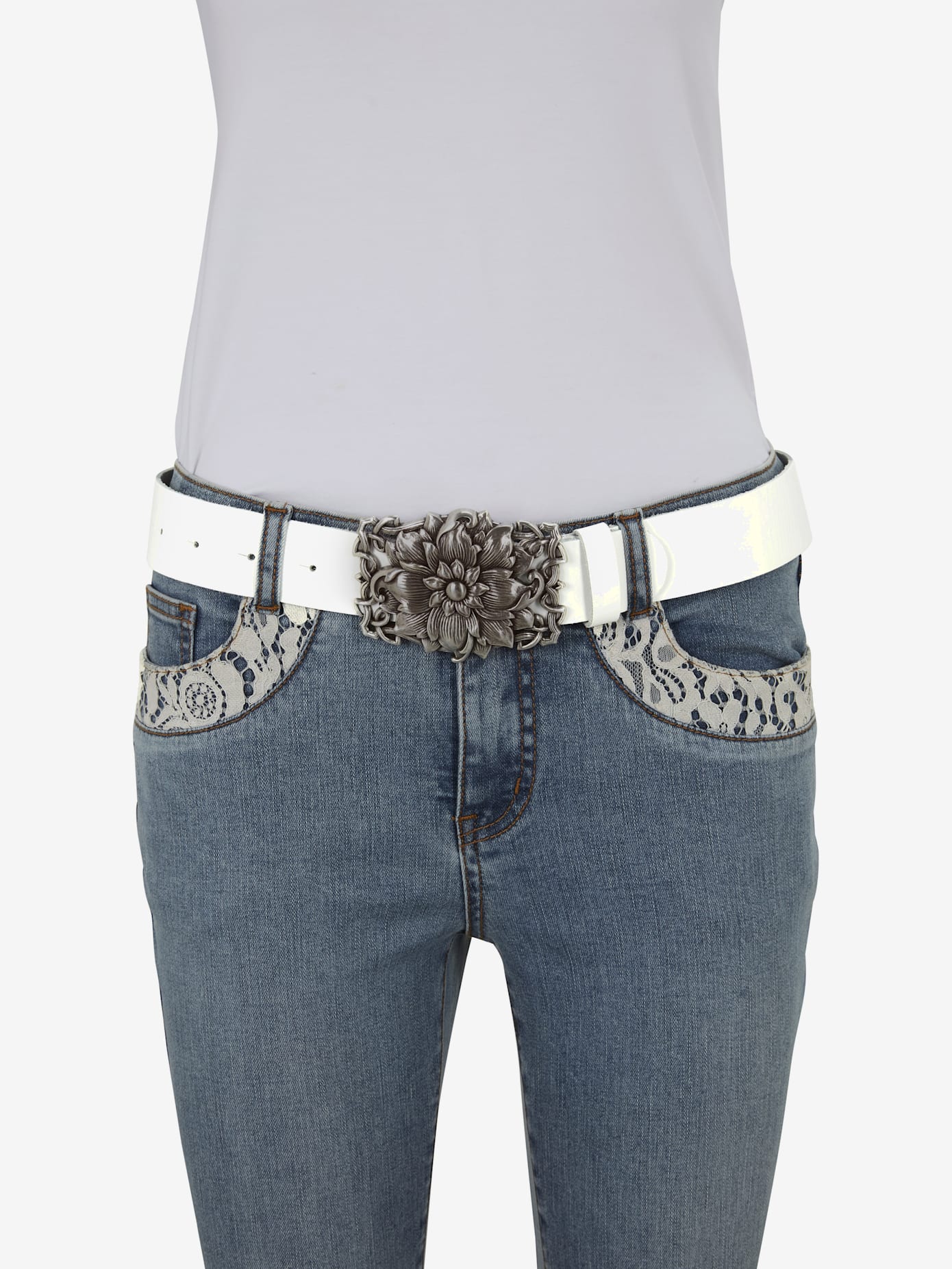 Ceinture boucle métallique décorative