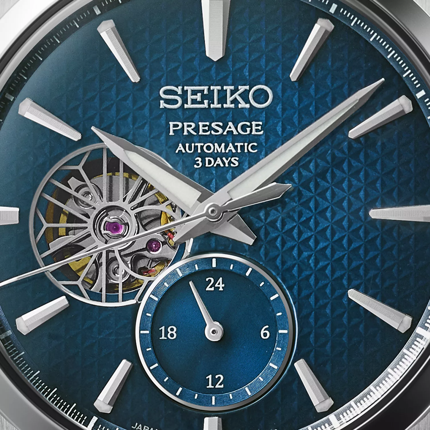 Seiko Presage 'Ao' Sharp-Edged Open Heart SPB417J1