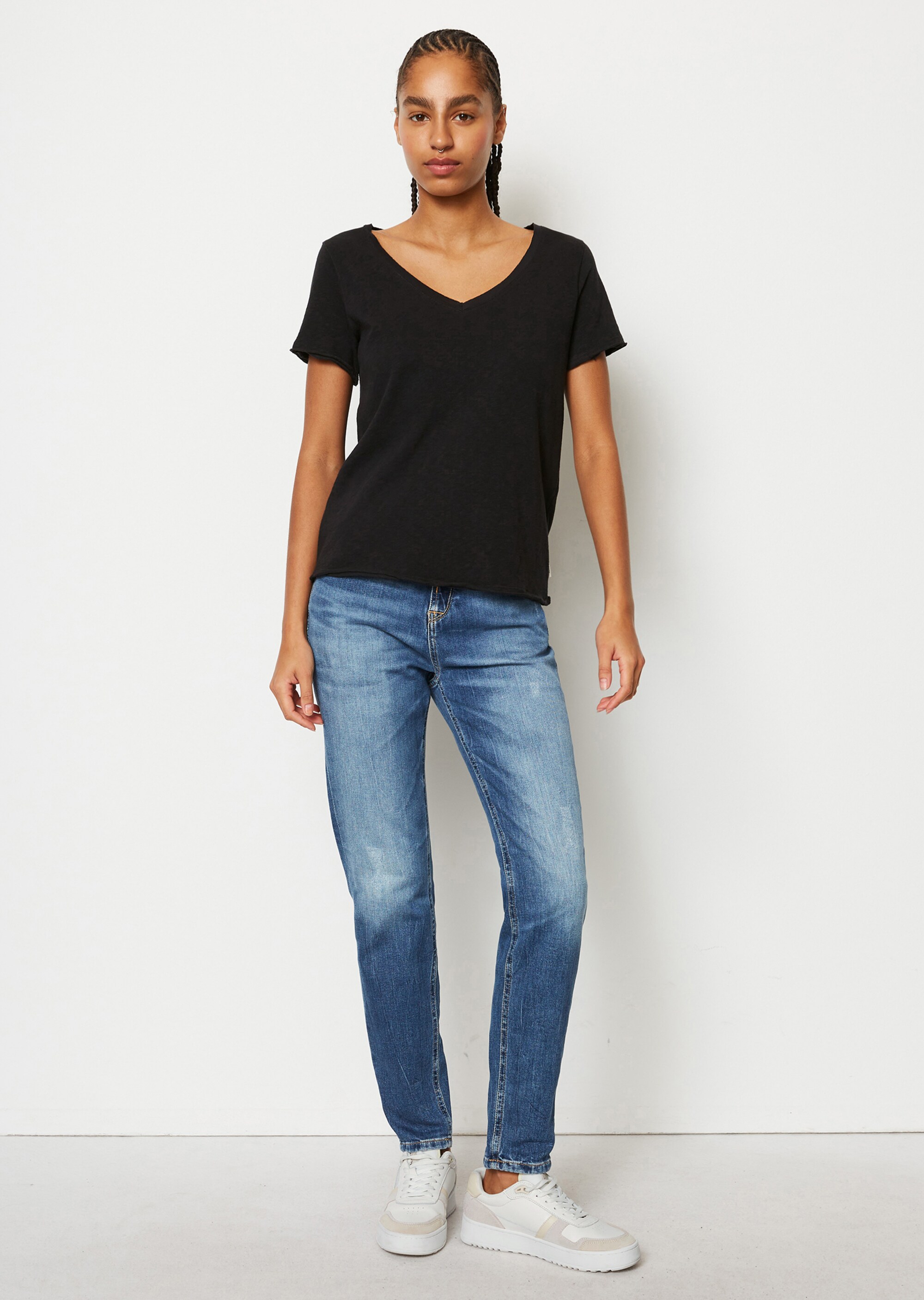 V-Neck-T-Shirt regular Organic-Slub-Cotton