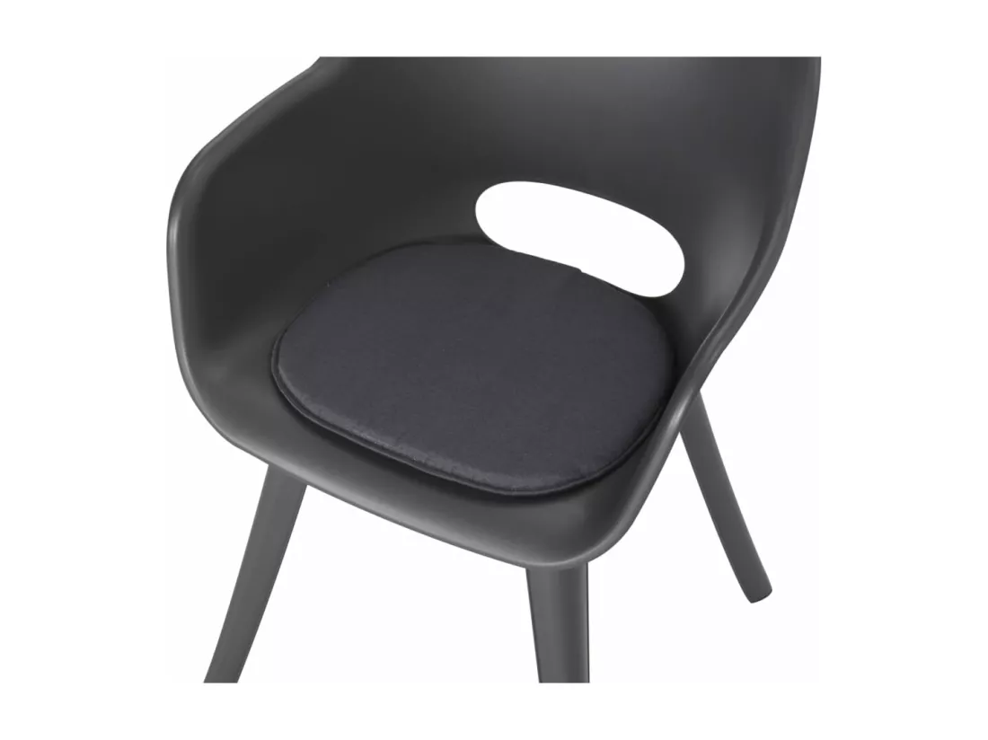 Coussins de siège Panama 2 pièces 39x36 cm Gris