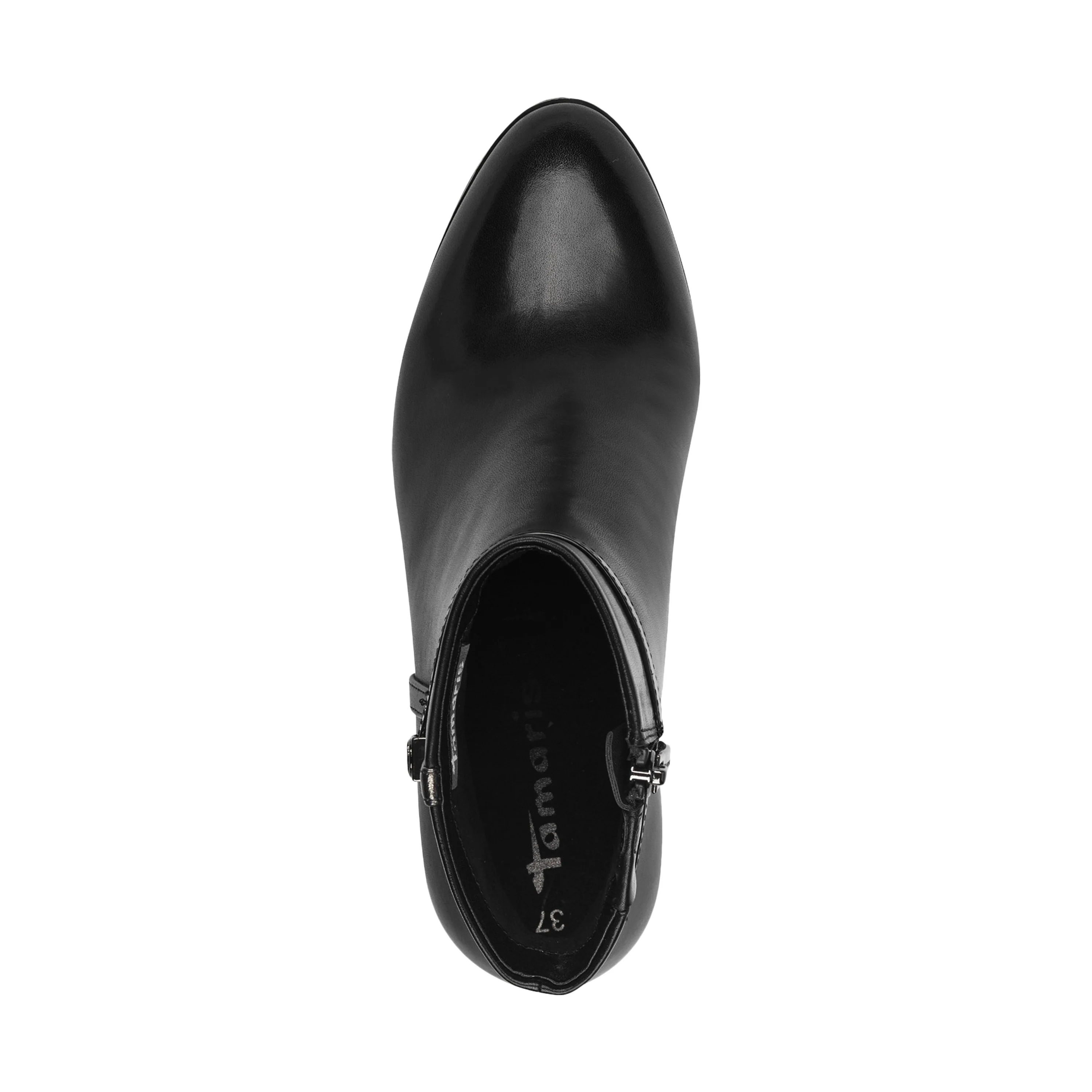 Bottine à talon cuir | Noir