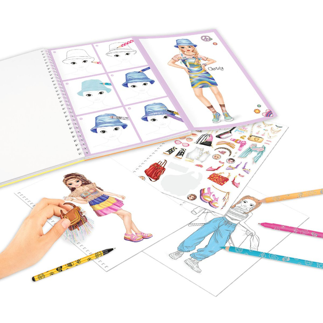 TOPModel - Malbuch mit Stiften - Set
