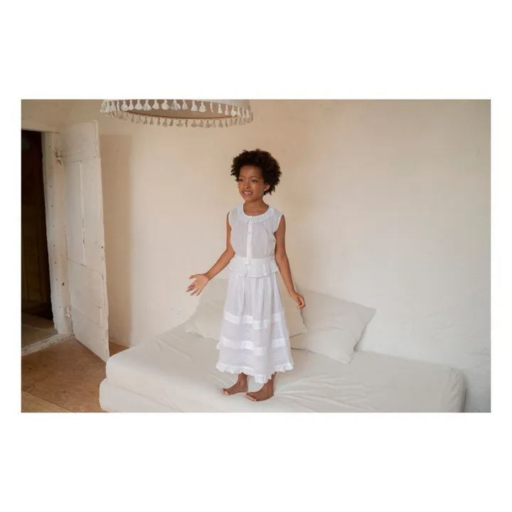 Lali Top Sans Manches Corset  | Blanc