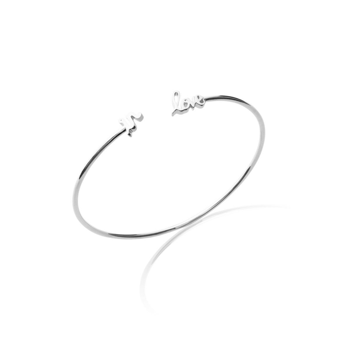 Bracelet jonc en argent ou plaqué or jaune IN LOVE - Lorenzo R