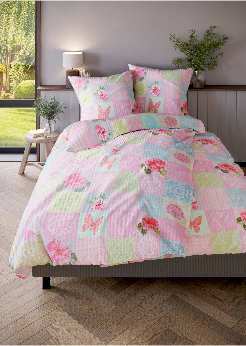 Parure de lit avec imprimé patchwork