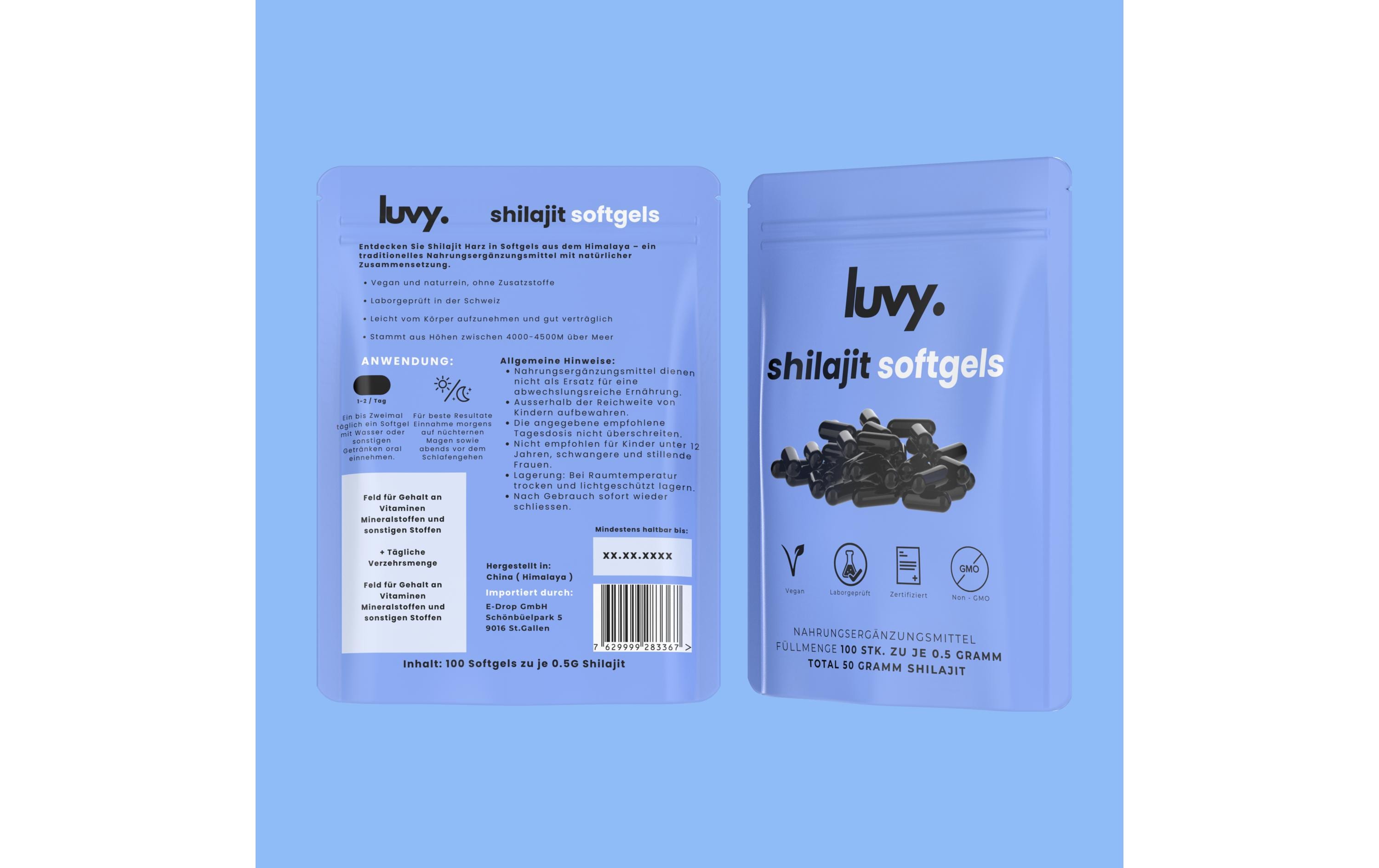 Shilajit-Softgels 100 Stück100% reines Shilajit in veganen Softgels