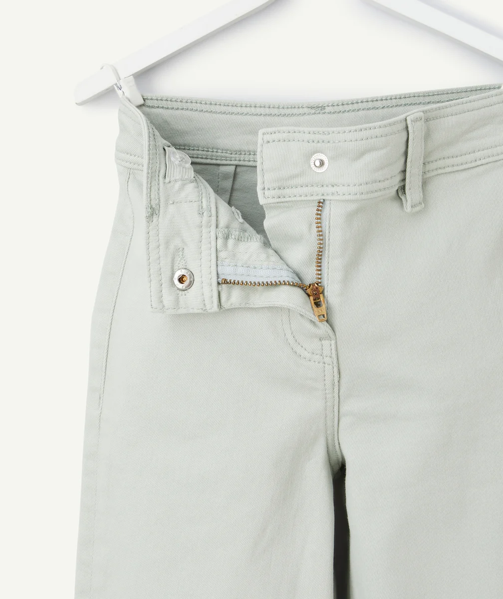 PANTALON LARGE FILLE EN FIBRES RECYCLÉES VERT PÂLE