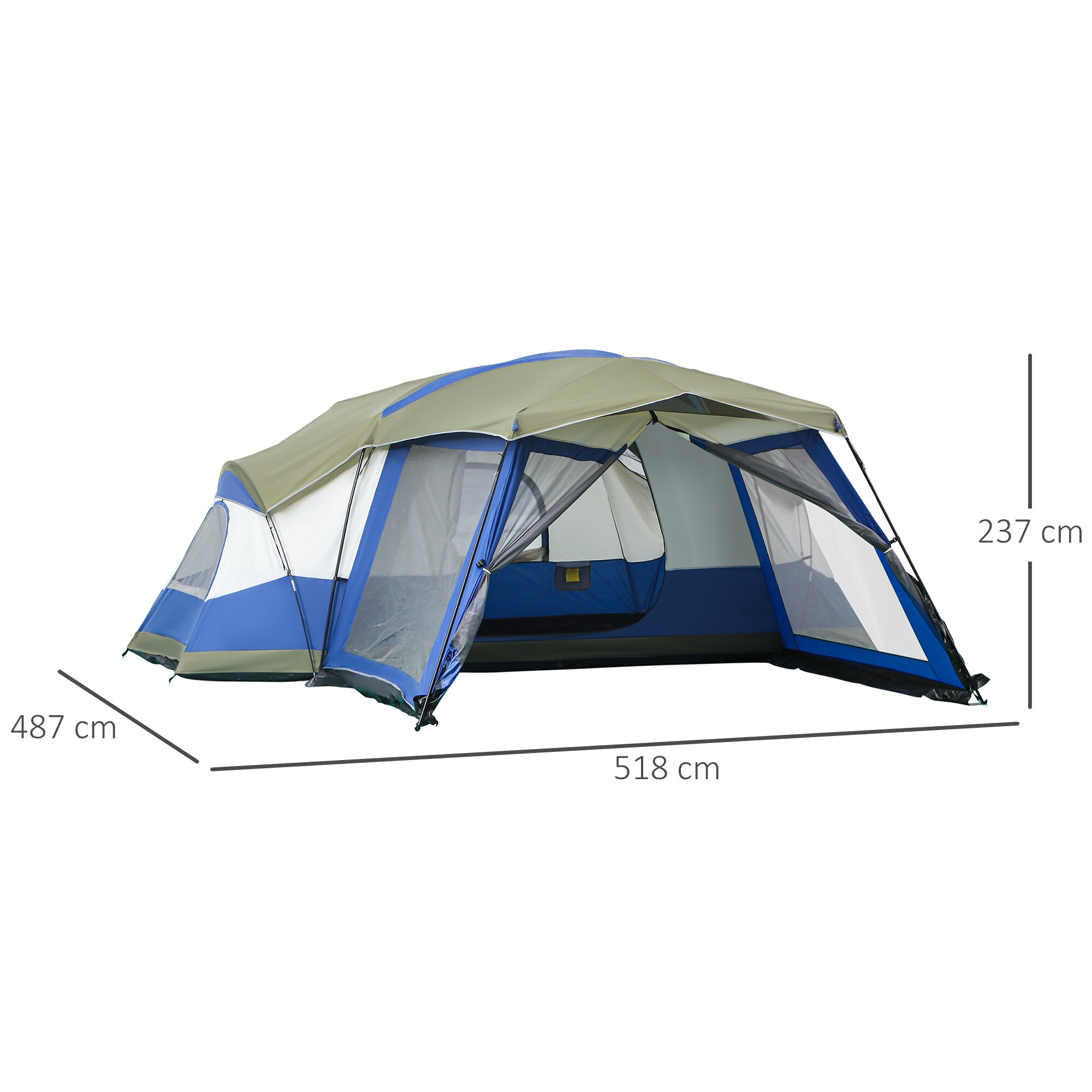Outsunny Zelt mit 2 Tragetaschen bunt 518L x 487B x 237H cm