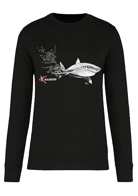 KANUMERA - SWEAT BIO CLASSIQUE LE REQUIN BLANC ET LE PLONGEU
