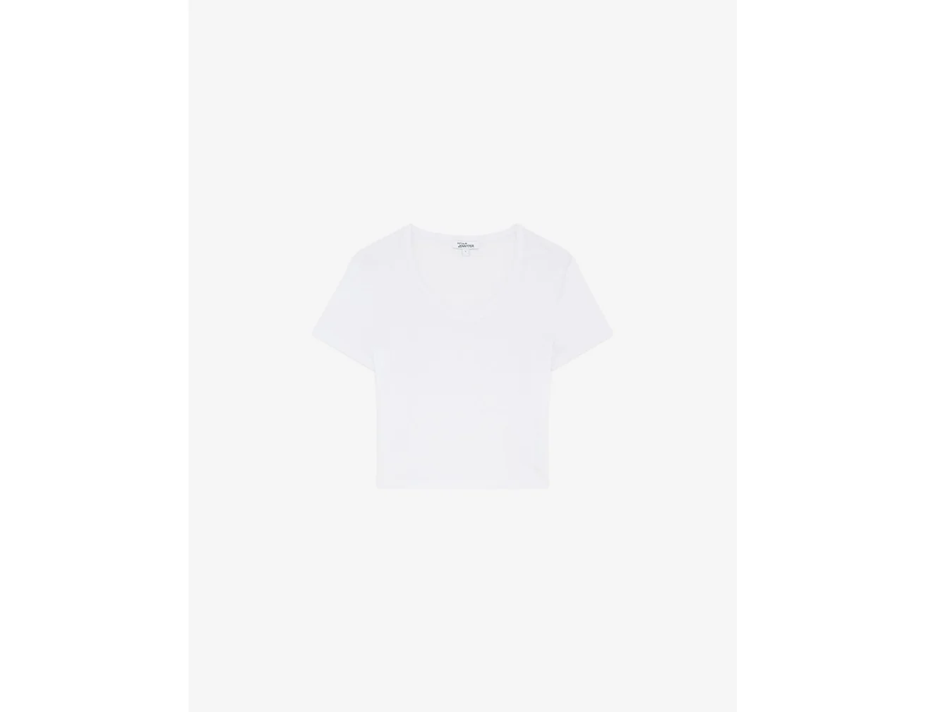 T-shirt court col V blanc