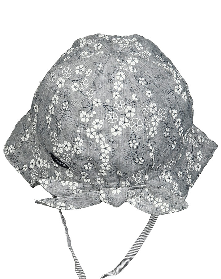 Sommerhut BLUMEN mit Schleife in grau