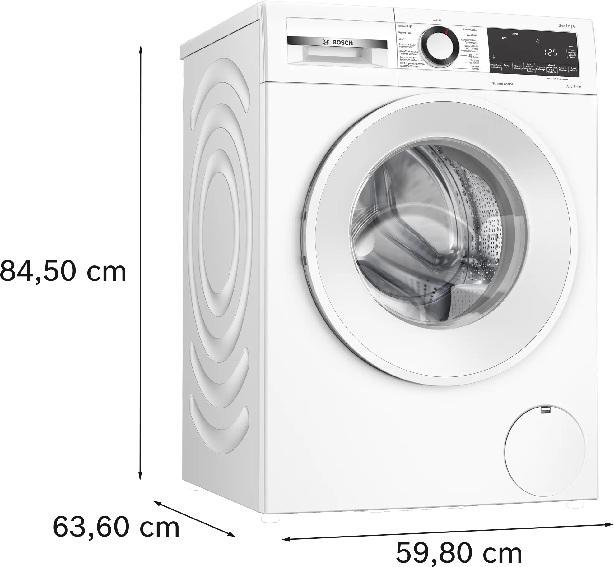 Serie 6 Wasmachine, voorlader 9 kg max. 1600 rpm