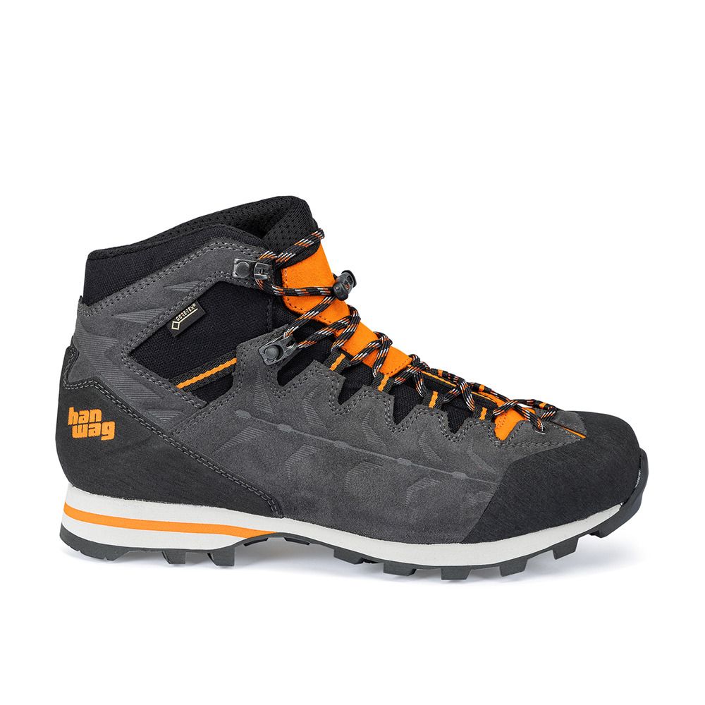Hanwag MAKRA LIGHT GTX - Chaussures randonné Homme asphalt/orange