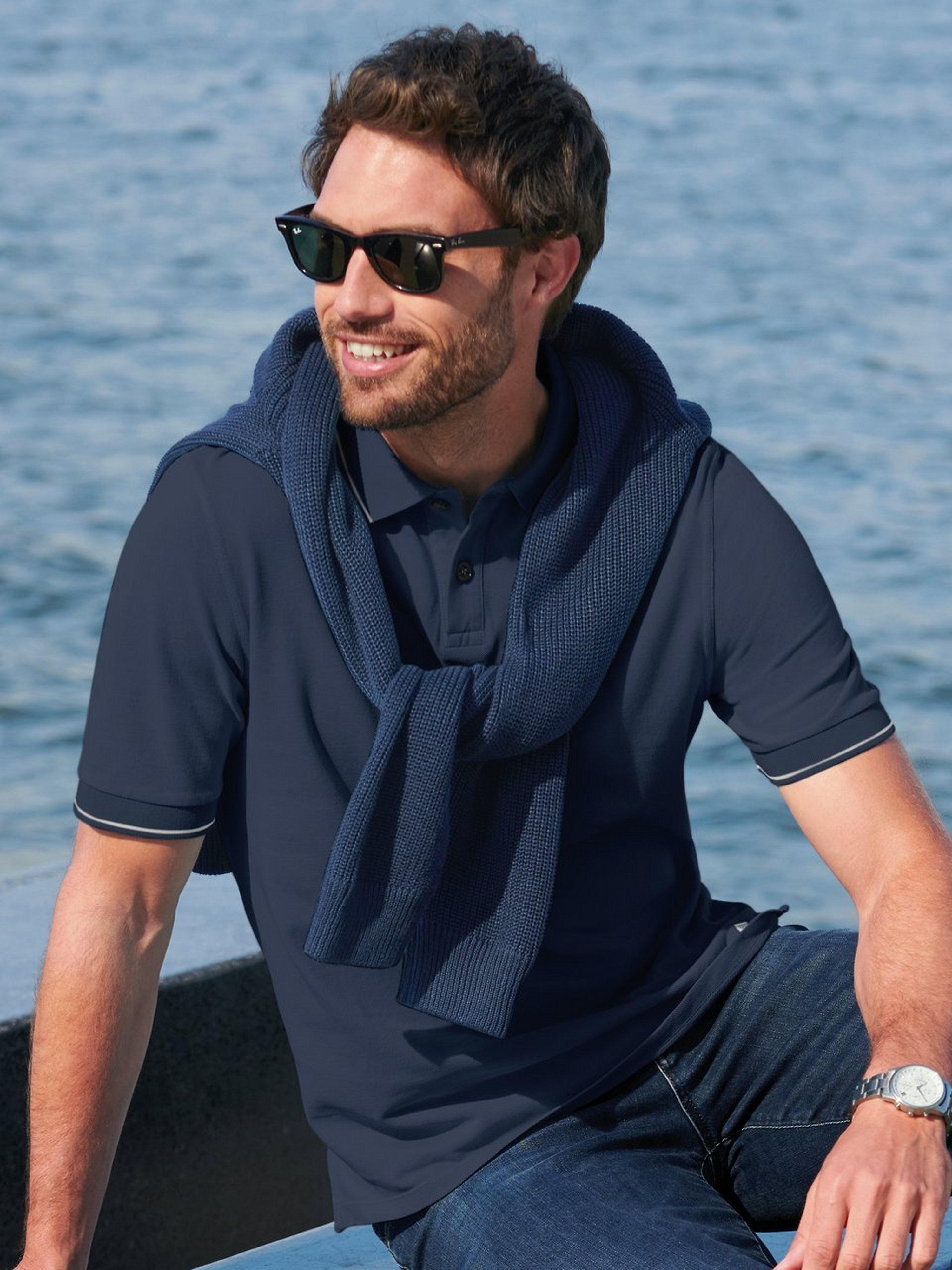 Piqué-Polo-Shirt mit 1/2-Arm