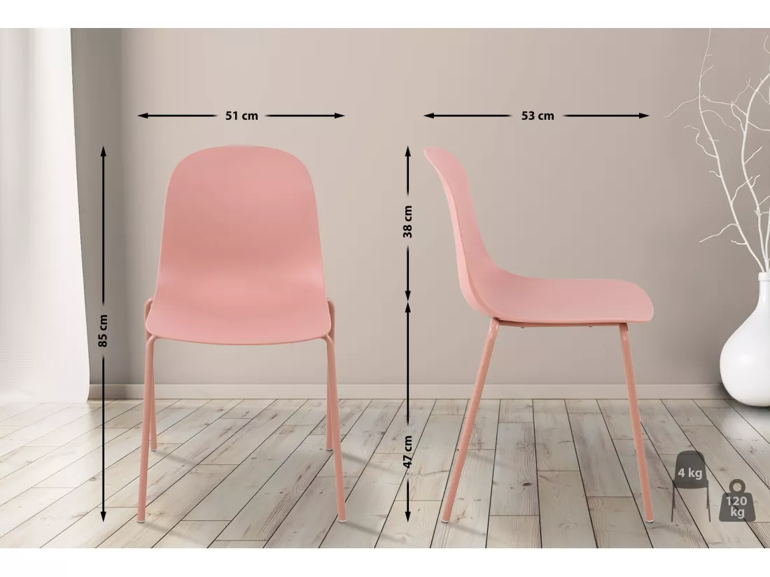 Chaise de conférence - Plastique - Rose - Hardin