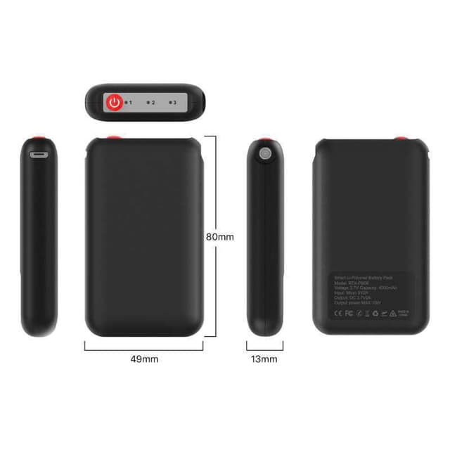 Batteriopvarmede sokker 4000 mAh Grå M