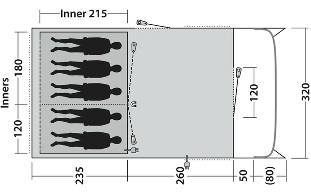 Outwell Ohio 5 TC Tunnelzelt für 5 Personen