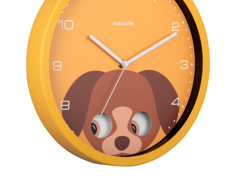 Wall Clock Peekaboo Dog