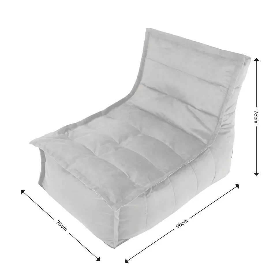 icon Zitzak Lounger Dolce - Fluwelen Zitzak - Houtskool