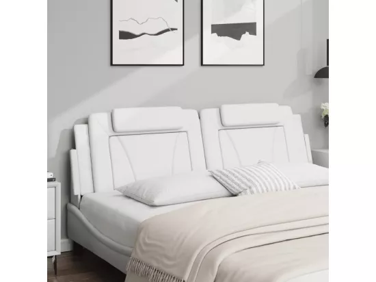 Coussin de tête de lit blanc 180 cm similicuir