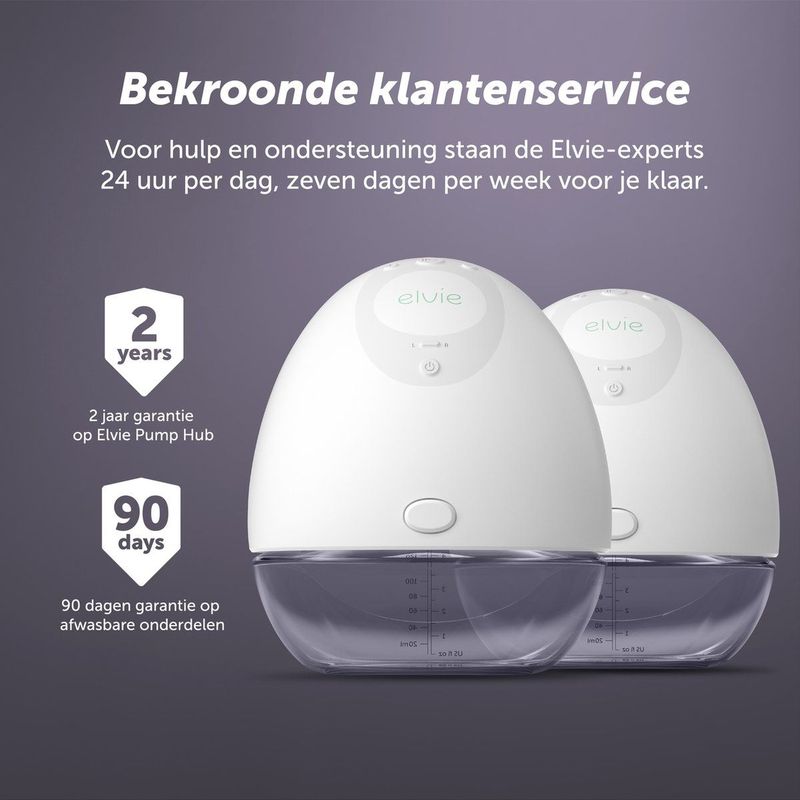 Elvie Pump  Dubbele Elektrische Borstkolf - Draagbaar - Hands-free - Geluidsloos - incl. 4 flessen